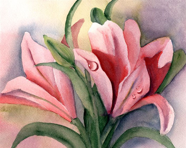 Pink-wet-lilies